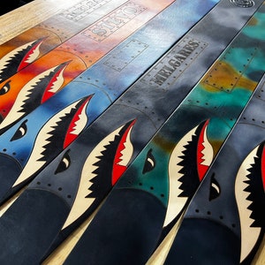 Shark Fighter Guitar Strap, Leather Guitar Strap, Personalized Guitar Strap, Hand crafted in the USA