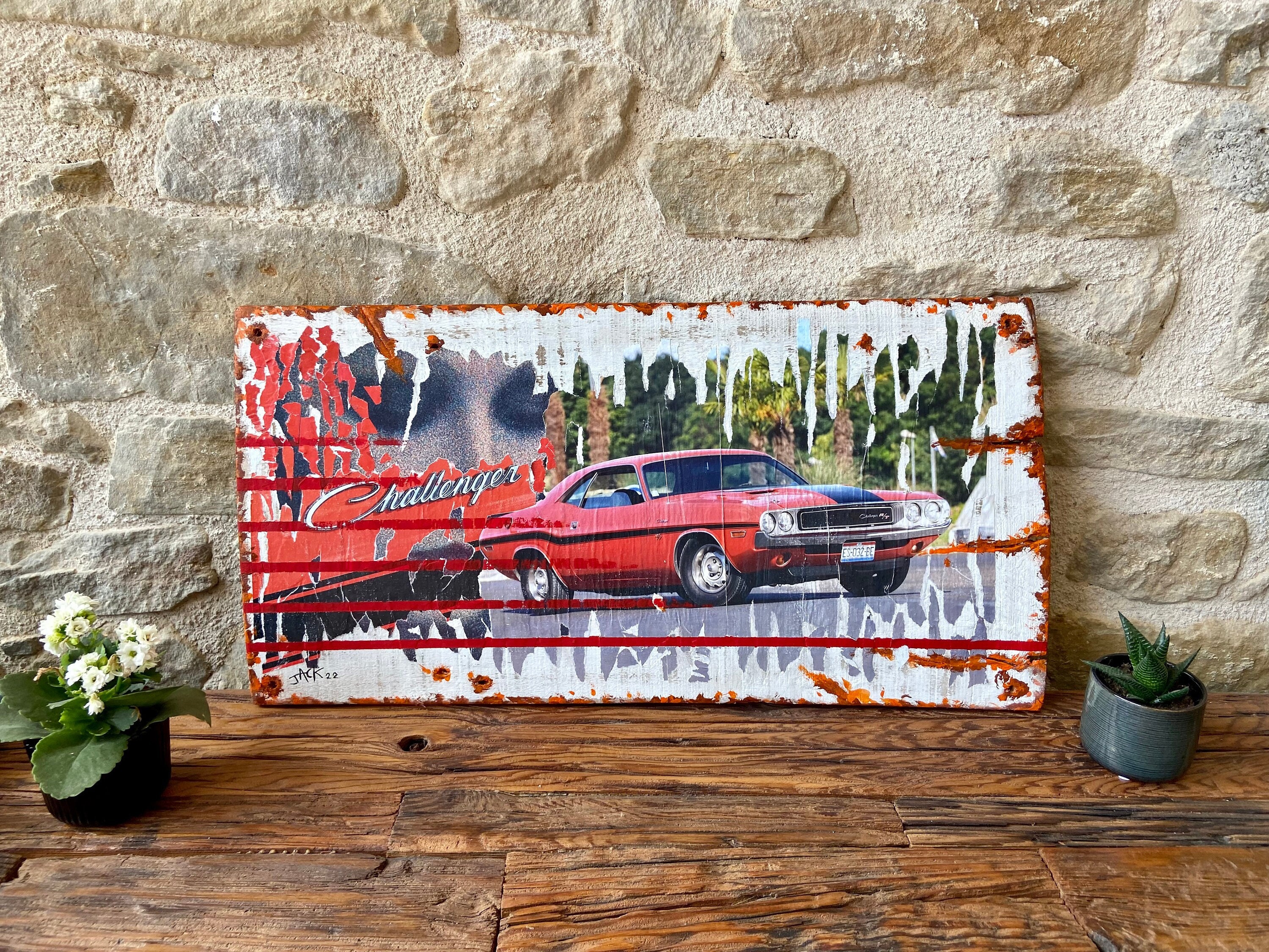 Art Mural Red Challenger Vintage