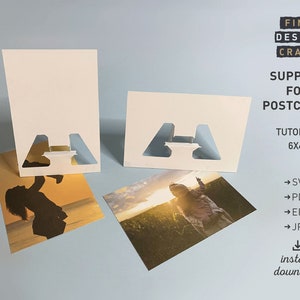 Unterstützung für Postkarten oder Bilder, Cut File Box SVG, Staffelei 6x4", Posterständer, DIY, Für Schneidemaschine, Cricut, 3D, Rahmen, Sofort Download