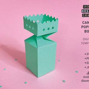 Candy Popper Box SVG, Candy Popper Box 3D, Candy Box Star SVG, Box Template DIY, Cricut & Silhouette, Cut Files Download