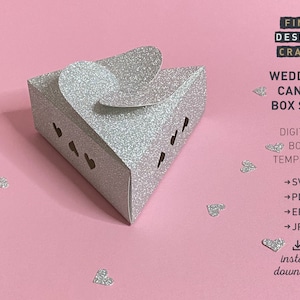 Wedding Candy Box SVG Cut Files, Party Favor package, triangle gift for hearts, No-Glue Template, Silhouette, Cricut, Instant Download
