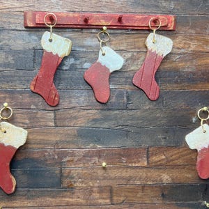1:12 miniature dollhouse primitive rustic Christmas stockings