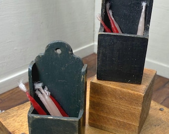 1:12 miniature dollhouse wooden primitive handmade hanging candle box