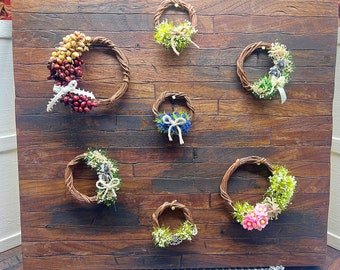 Miniature dollhouse grapevine colorful  small large handmade Spring wreaths