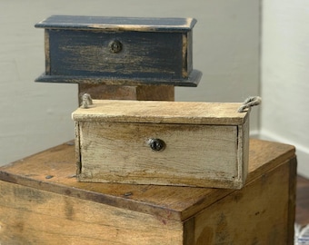 1:12 miniature dollhouse handmade wooden primitive trunks