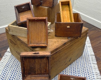 1:12 miniature dollhouse handmade wooden primitive crates empty