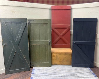 1:12 miniature dollhouse primitive handmade wooden barn doors