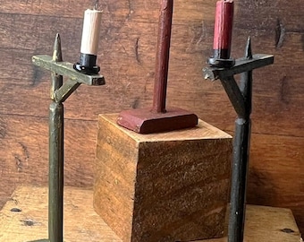 1:12 miniature dollhouse primitive handmade candle stand