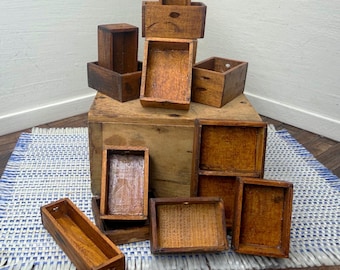 1:12 miniature dollhouse handmade wooden primitive crates empty