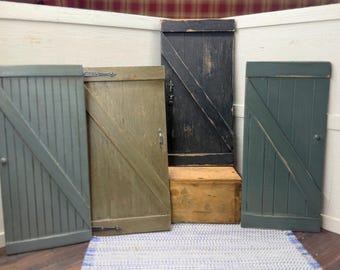 1:12 miniature dollhouse primitive handmade wooden barn doors