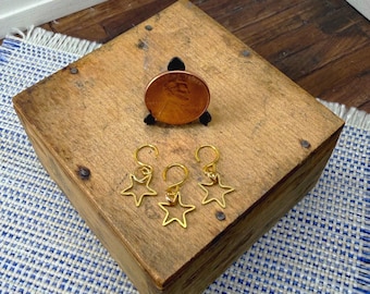 1:12 miniature dollhouse brass star Christmas ornaments
