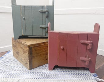 1:12 miniature dollhouse  primitive  handmade barn cupboard