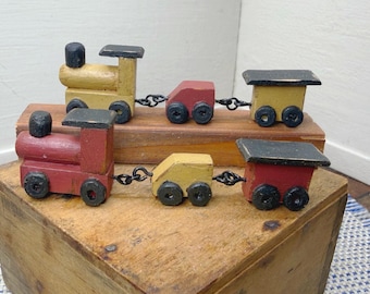 1:12 miniature dollhouse handmade primitive wooden toy train