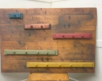 1:12 miniature dollhouse handmade primitive wooden Shaker peg boards