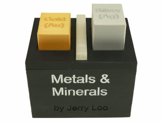 Metals & Minerals Puzzle, 3D Printed, Disentanglement, Brain Teaser, Puzzles, Puzzle Collector, Take Apart, Toy, Game, Mechanical Puzzle