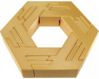 Hexanut Puzzle, 3D Printed, Disentanglement, Brain Teaser, Puzzles, Puzzle Collector, Take Apart, Toy, Game, Mechanical Puzzle
