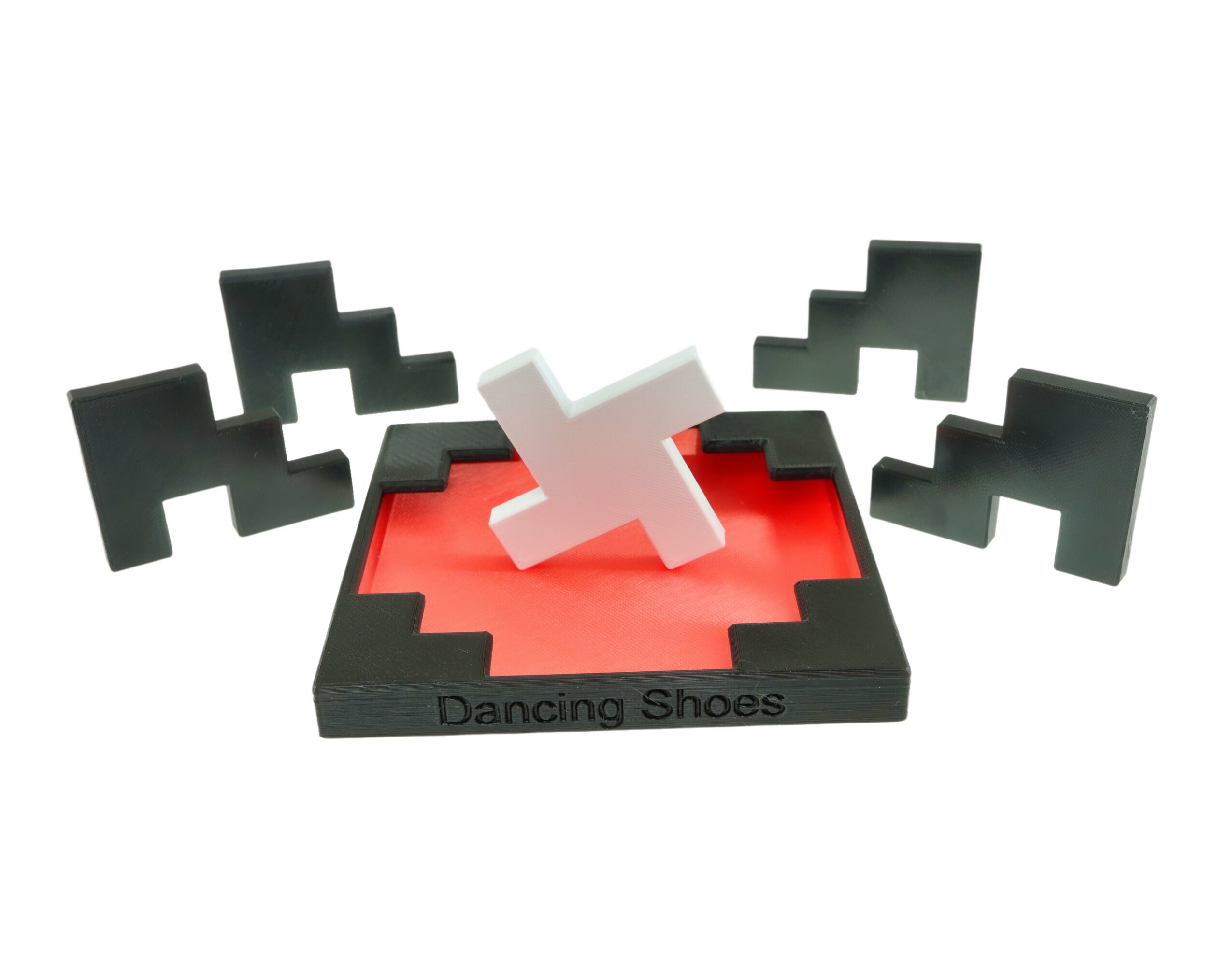 Dancing Shoes Puzzle, 3D Printed, Disentanglement, Brain Teaser
