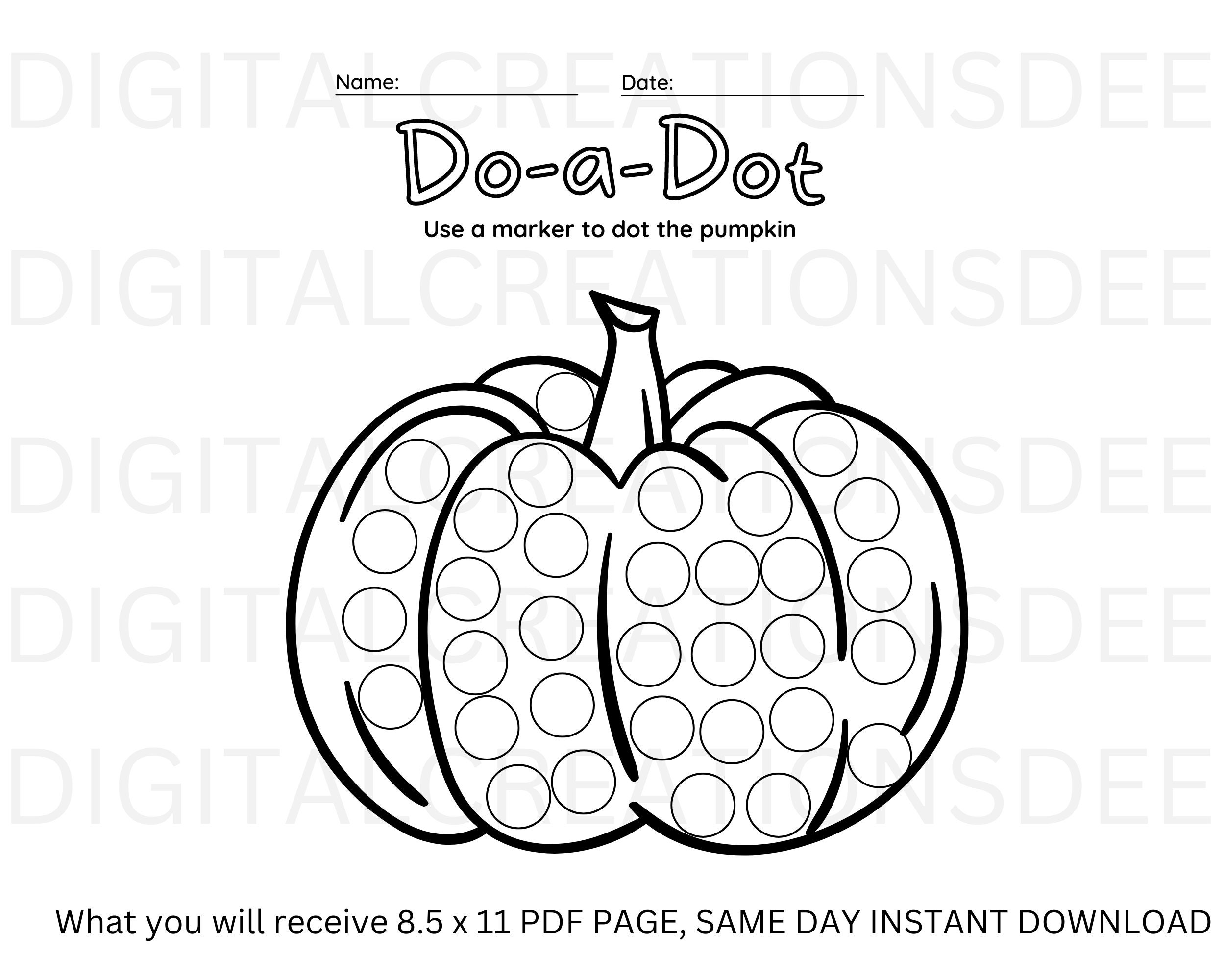 Do-a-dot Pumpkin Activity Page Do a Dot Pumpkin Fall - Etsy