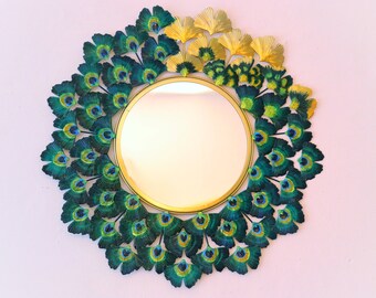 64486EC: CARVERS GUILD Gold Frame Peacock Decorator Mirror - Etsy