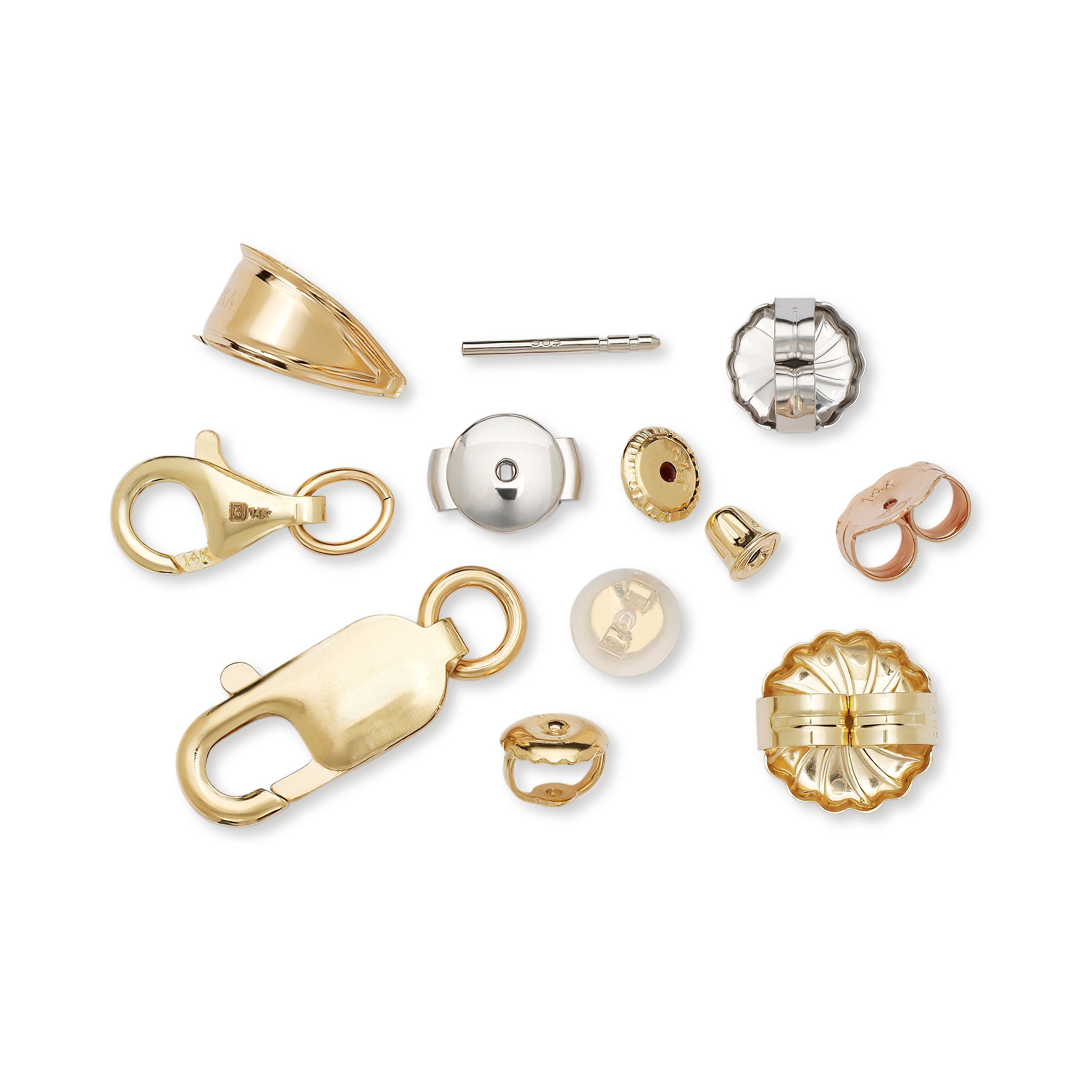 14K Solid Yellow or White Gold Spring Ring Clasp Lock Finding ...