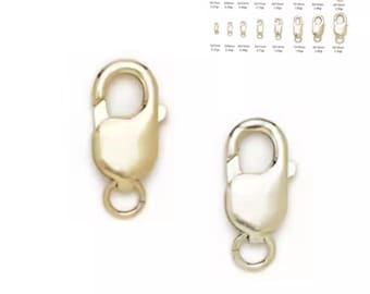 14K Solid Yellow/White Gold Lobster Claw Clasp Lock Findings - Bracelet Chain Necklace