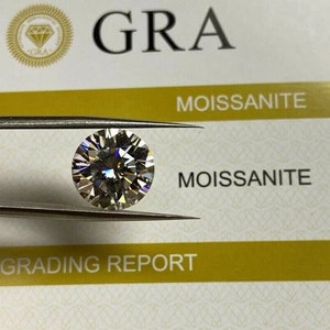 GRA Certified Loose Moissanite Round Cut Shape Stones D VVS1 All sizes