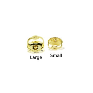 14K Solid Gold Screw Backs Replacement - Screw Post - White Gold or Yellow Gold