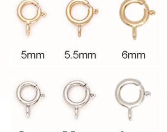 Chiusura a molla in oro giallo o bianco massiccio 14K - Creazione di collane con catena e bracciale