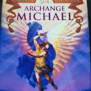 Archange Michael, Doreen Virtue Collection Rare Cartes doré.(original) USAGÉ en très bon état. avec petit livret, Français.