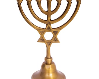 Jérusalem Menorah 7 branche faite en Israël Menora symbole cadeau d’Israël 20 cm,8 »