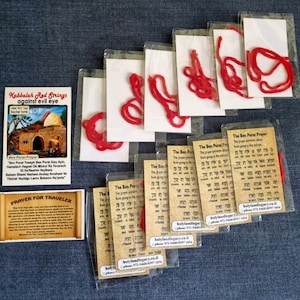 10 Kabala bracelet Jerusalem Ben Porat Yoseph KABALLAH red string Rachel tomb evil eye, wallet prayer for the travelers