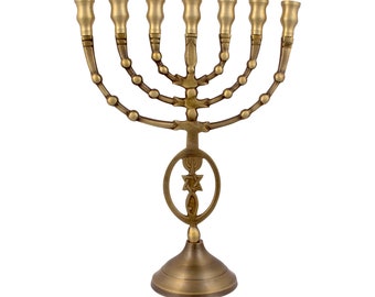 XL Jerusalem Messianic Menorah 7 branch made in Israel  Menora symbol gift from Israel 25cm,10"