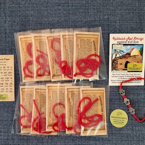 10 Kabala Jerusalem Ben porat yoseph KABALLAH red string Rachel tomb evil eye, wallet prayer for the travelers +Bracelet gift