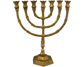 XL Jerusalem  Menorah 7 branch made in Israel  Menora symbol gift from Israel 30 cm,12"