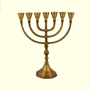 Jerusalem Menorah 7 branch copper made in Israel Judaica  Menora symbol gift from Israel 25 cm 10" Antique style or Brass