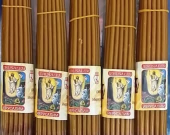 5 Beeswax candles Holyland Legacy brand Candles Blessed And Lit In Holy Sepulchre Jerusalem Bee Wax candles