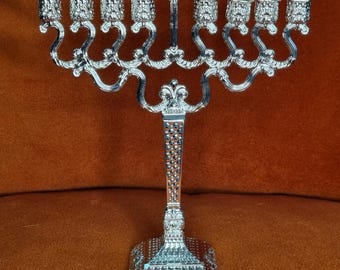Hanukkah Hannukia 9 rama Jerusalén Judaica, regalo de Israel 20 cm Hanukia