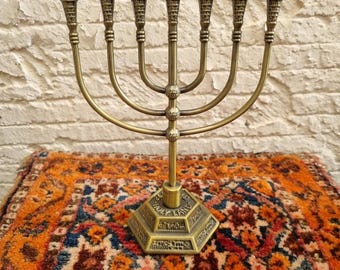 Menora van Jeruzalem 7 tak gemaakt in Israël Menorasymbool cadeau uit Israël 8', 19 cm
