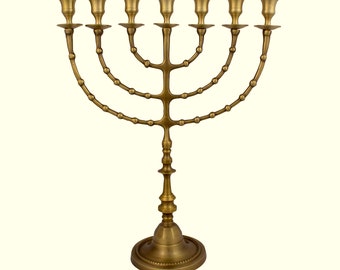 XL Jerusalem Menorah 7 branch copper made in Israel Judaica  Menora symbol gift from Israel 47 cm, 18"