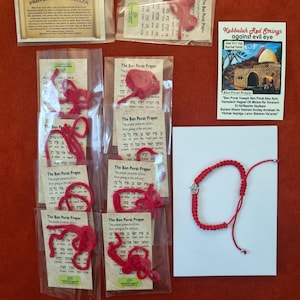 10 Kabbalah Red String Bracelet,Jerusalem Ben Porat , Evil Eye Protection + Hamssa bracelet gift