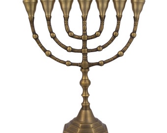 Large Jerusalem Menorah 7 branch copper made in Israel Judaica  Menora symbol gift from Israel 29cm,11.5"