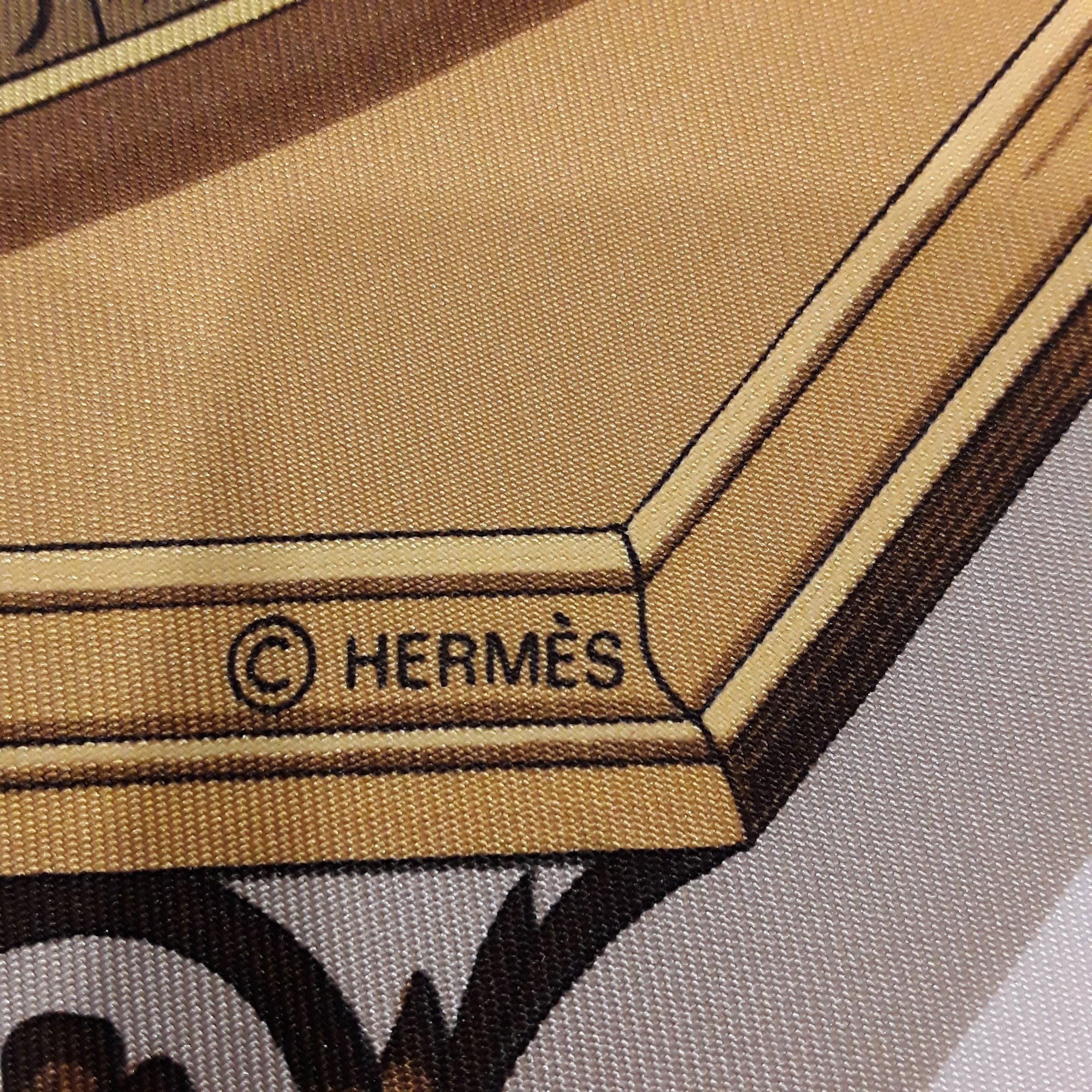 Important Hermes Astrologie Dies et Hors Silk Scarf by Francoise