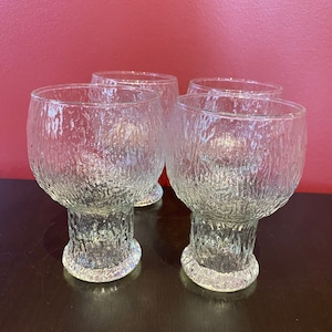 Kekkerit Finnish Goblet Glasses, Timo Sarpaneva design for Iittala, set of 4, 1970s