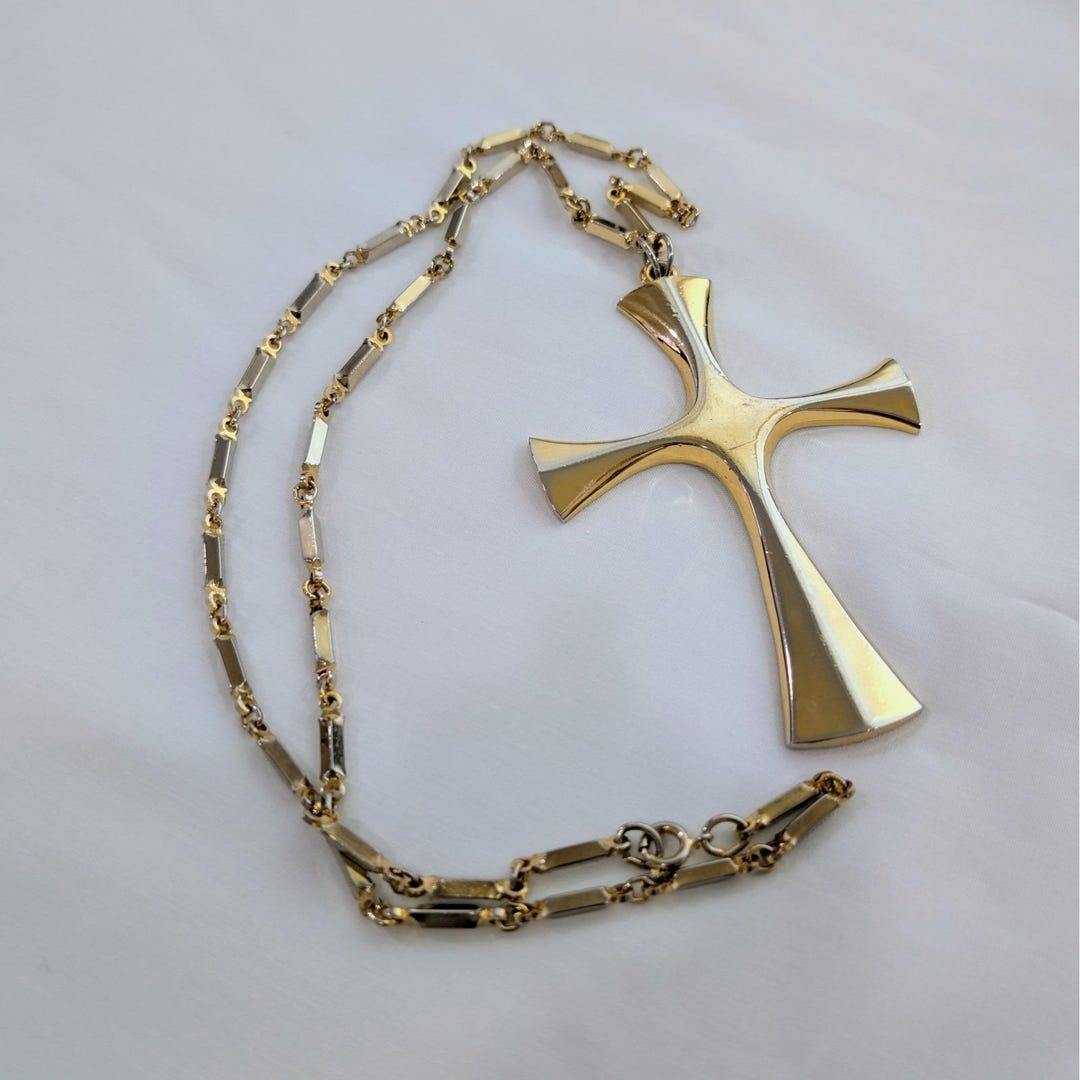 Vintage Huge Cross Pendant 3.5
