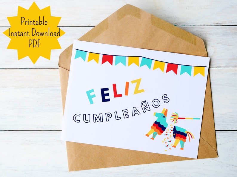 Printable Birthday Card Feliz Cumpleanos Card for Birthday - Etsy UK