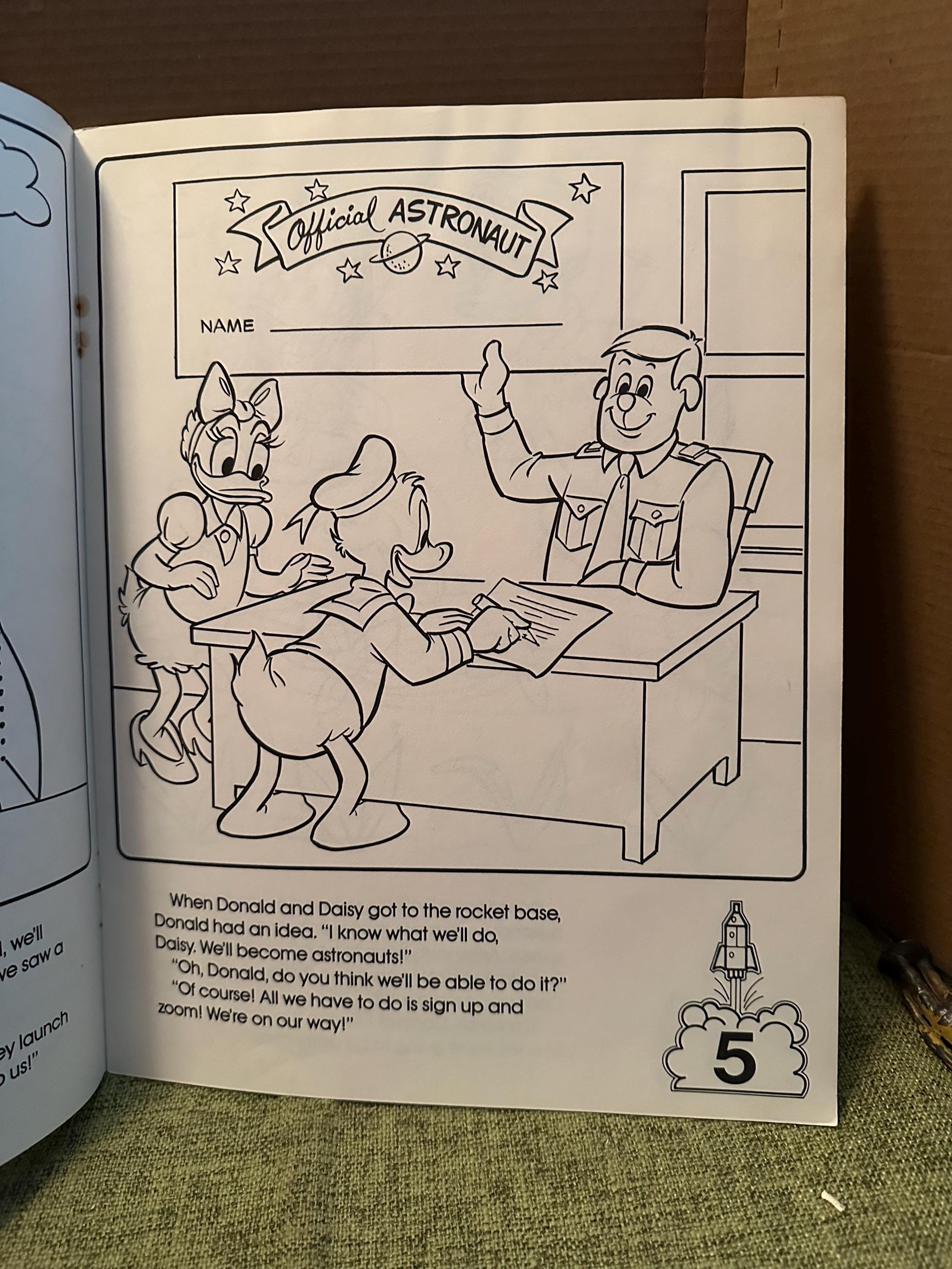 Disney 1985 Donald and Daisy Astro Ducks Coloring Storybook Unused - Etsy