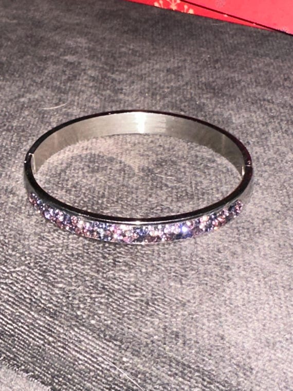 JCM Stainless Steel Multicolor Crystal Bangle