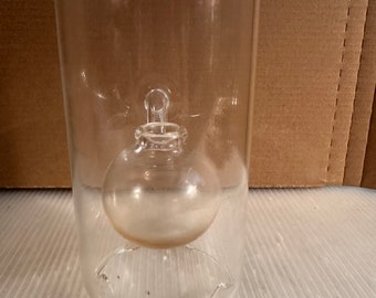 Vintage Wolford 6" geblazen glazen olielamp