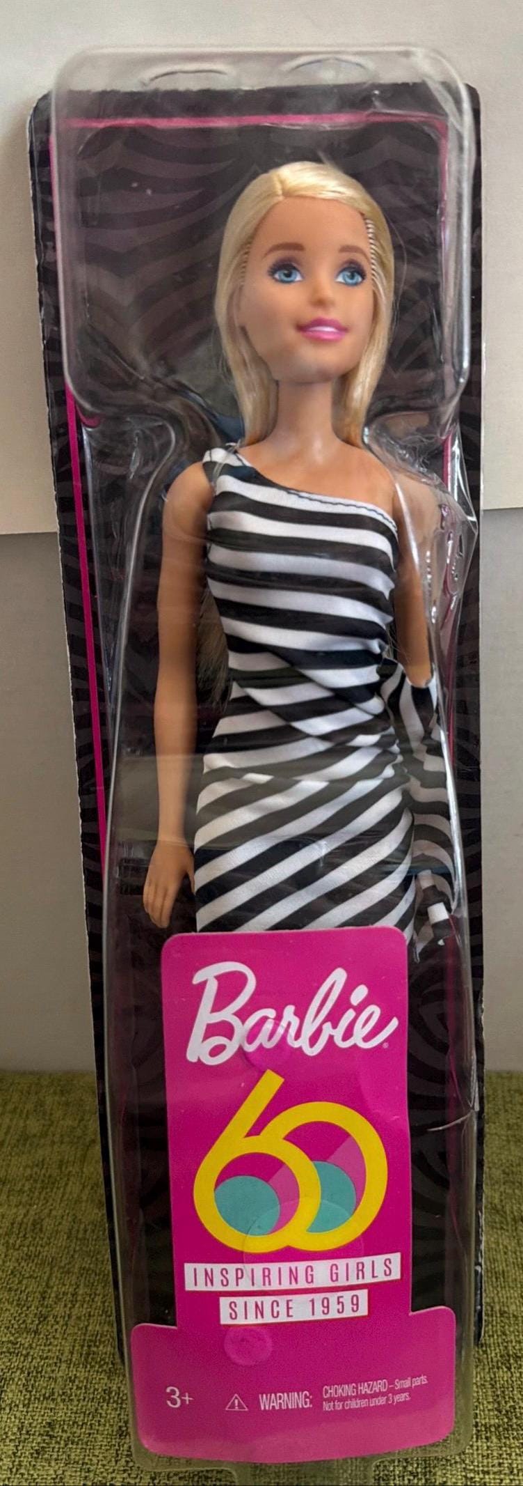 barbie 60th anniversary doll black & white dress Glitz Stripe Ltd Edition Select Size:3-4Y | Pre-Order ball gown wedding dress with long train Black Gothic Sweetheart Appliques