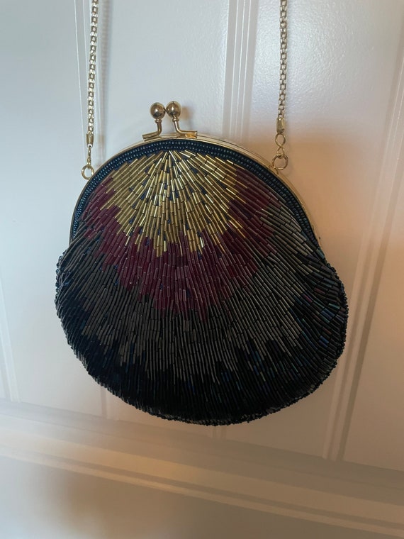 La Regale Ltd 70’s Beaded clutch crossbody handbag Gem